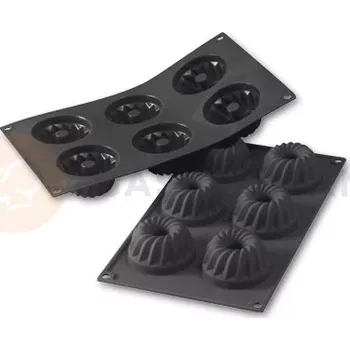 Kuchyňská sůl Silikonová forma na monoporce, 6 otvorů 70x36 mm - 30SF058 | MARTELLATO, Gugelhopf