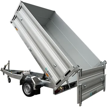 Přívěs k motorovému vozidlu Jednostranný sklápěcí přívěs s nástavbou bočnic AHB 1SK 1500 kg 2600x1560mm v elektrice
