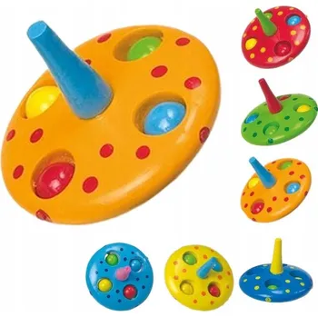 Dřevěná hračka Small Foot Dřevěná káča mix 1 ks