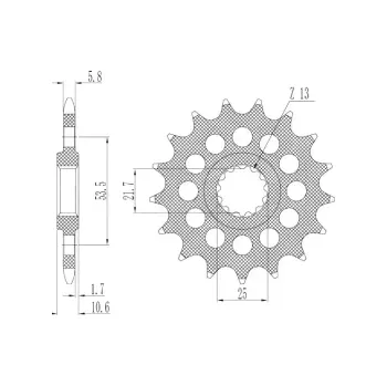 Řetězová sada pro motocykl řetězové kolečko pro sekundární řetězy typu 520, SUNSTAR (17 zubů) M291-3068-17