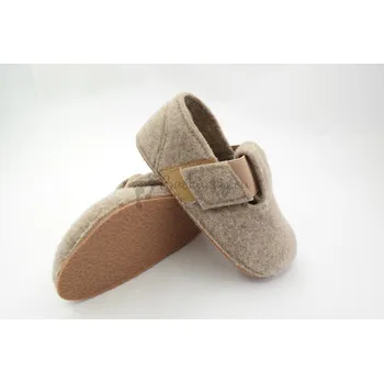 Chlapecké bačkory PEGRES barefoot filcové pantofle BF02 hnědá - vel. 30