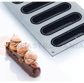Kuchyňská sůl Silikonová forma pro monoporce, 6 otvorů 130x30x28 mm - 30SIL504 | MARTELLATO, Eclair