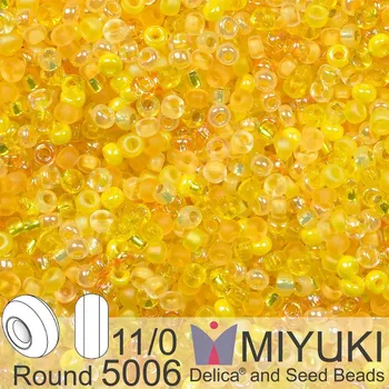 Korálek Korálky Miyuki Round 11/0. Barva My Sunshine Mix 5006. Balení 5g.