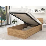 Jednolůžková postel s dekorem dřeva AJKmeble 90x200 cm dub craft