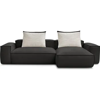 Pohovka Černá rohová pohovka z imitace kůže (variabilní roh) Boheme – Bobochic Paris ID_1713844