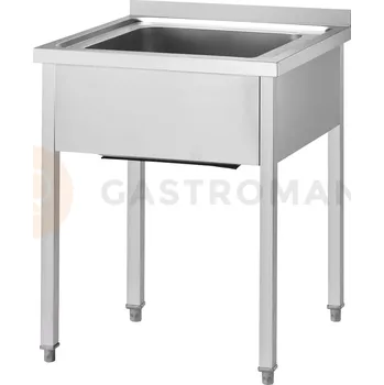Nerezový dřez Stůl s dřezem, bez police 600x600x850 mm, šroubovaný | GREDIL, 673466