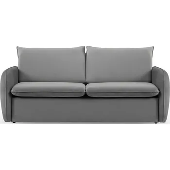 Pohovka Šedá sametová rozkládací pohovka 194 cm Vienna – Cosmopolitan Design ID_1596858