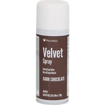 Potravinářské barvivo Semiš ve spreji 400 ml - hořká čokoláda | MARTELLATO, Velvet spray