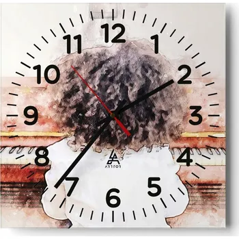 Hodiny Kuchyňské nástěnné hodiny 30x30 Piano Skleněné hodiny do obýváku Moderní Tiché