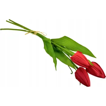 umělá květina Svazek 3 ks tulipánů červené 50 cm