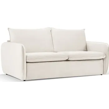 Pohovka Krémová sametová rozkládací pohovka 194 cm Vienna – Cosmopolitan Design ID_1596844