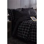 Černé 4dílné prodloužené povlečení na dvoulůžko s prostěradlem 200x220 cm Geometric – Mila Home ID_1674596