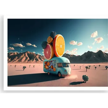 Obraz Plakát na zeď bez rámu 100x70 - Kamper, obrázek, plakáty do obýváku a ložnice