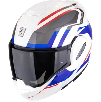 Helma na motorku Scorpion exo-tech evo furio bílo/červeno/modrá l