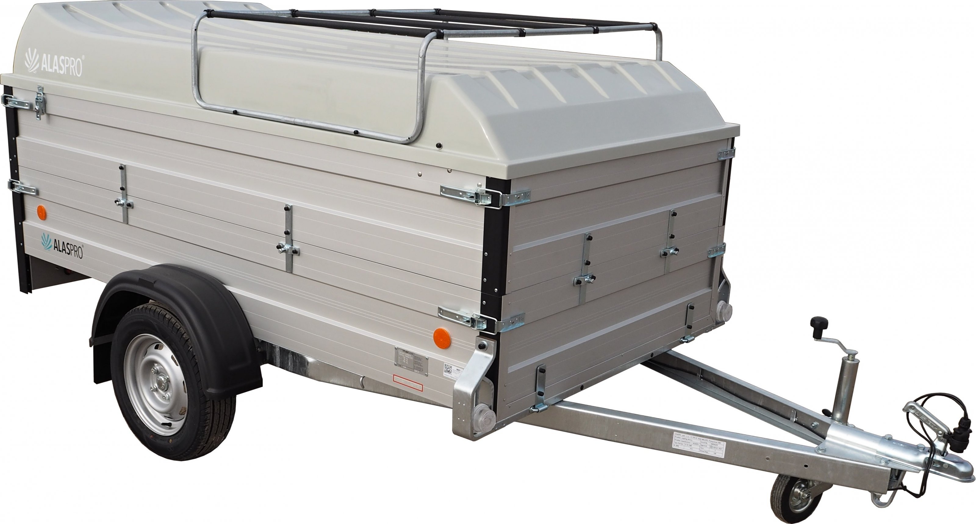 Hliníkový přívěs s nástavbou a laminátovým víkem ALX 26 750kg 2500x1255mm