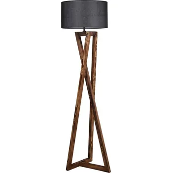 Stojací lampa Černá/hnědá stojací lampa s textilním stínidlem (výška 149 cm) Maçka – Opviq lights ID_1709486