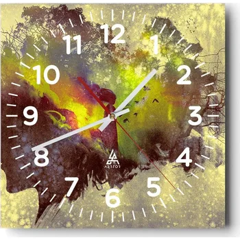 Hodiny Nástěnné hodiny do obýváku 40x40 Abstrakce Tiché hodiny Skleněné hodiny Bez hlučnosti