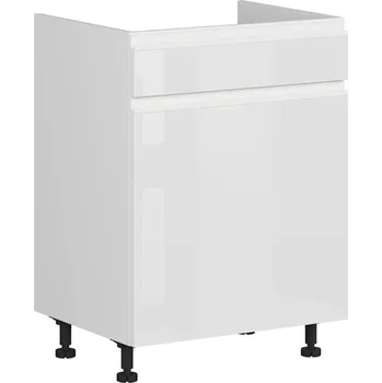 Kuchyňská skříňka Black red white Spodní skříňka kuchyně Sole pod dřez DKS-60/82-SMB/B Barva korpusu skříněk: Dub hikora, Zvolte barvu dvířek: Bílá lesk