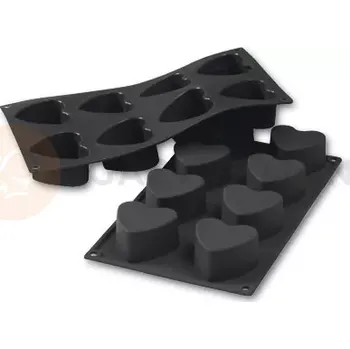 Kuchyňská sůl Silikonová forma pro monoporce, 8 otvorů 60x35 mm - 30SF040 | MARTELLATO, Heart