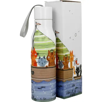 Termohrnek DUO Gifts DG - Cestovní termoláhev Kočky na lodi v dárkové krabičce - 500 ml