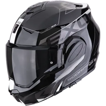 Helma na motorku Scorpion exo-tech evo traveller černo/bílá m