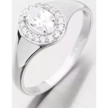Prsten Dámský prsten bílé zlato 585 zirkon 51GZ-8055-B-ZIR velikost 55