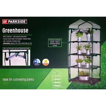 Fóliovník Parkside 434861 Zahradní foliovník 4 police 69 x 160 x 49 cm