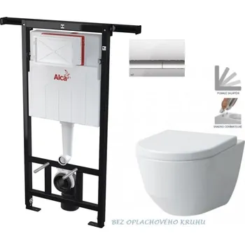 WC sada ALCA Předstěnový instalační systém s chromovým tlačítkem M1721 + WC LAUFEN PRO RIMLESS + SEDÁTKO AM102/1120 M1721 LP1