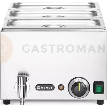 Stolní pila Vodní lázeň s vypouštěcím kohoutkem + 3x GN 1/3 gastronádoba s víkem , GN 1/1, 1000W, 604x332x242 mm | HENDI, Ranger