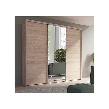 Šatní skříň Skříň GRANDIOZA šatní, 254cm dub sonoma / zrcadlo