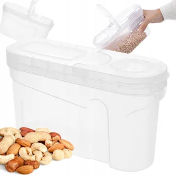 Dóza na potraviny PLASTOVÁ NÁDOBA průhledný kuchyňská na sypké potraviny mouku 1,3 l