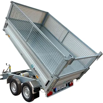 Přívěs k motorovému vozidlu Třístranný sklápěcí přívěs s pletivovou nástavbou AHB 3SK 2700 kg 2600x1560mm v elektrice