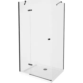 Sprchové dveře MEXEN/S - Roma sprchový kout 80x70, transparent, černá + bílá vanička se sifonem 854-080-070-70-00-4010B