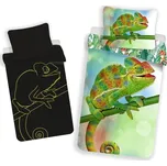 Jerry Fabrics Svítící povlečení Chameleon - Zelená | 140 x 200 cm / 70 x 90 cm 145492205