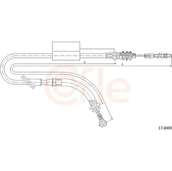 Brzdový systém Tažné lanko, parkovací brzda COFLE 17.6000
