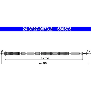 Lanko parkovací brzdy Tažné lanko, parkovací brzda ATE 24.3727-0573.2
