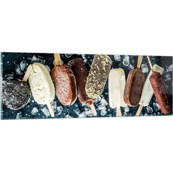 Obraz Obraz na skle do obýváku ložnice 90x30 zmrzlina foto obrazy na zeď sklo