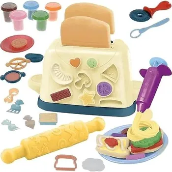 Modelovací hmota Alum Dětský plastelínový toustovač s doplňky