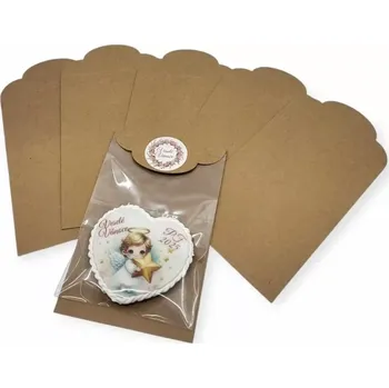 Balící papír Školní kartička k perníčku 17x11 cm (+ přehyb) 5 ks/bal