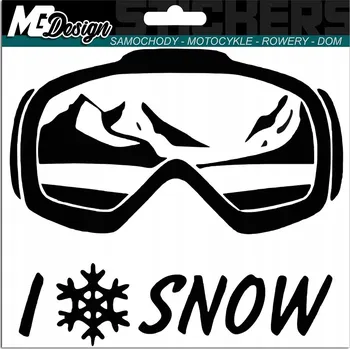 Samolepicí dekorace na vozidlo NÁLEPKA na auto SNÍH SNOW BRÝLE 12x14cm