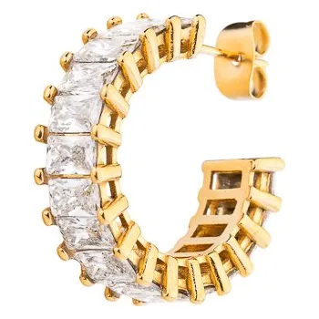 Náušnice franco bene Kruhové pozlacené Crystal náušnice | 2917