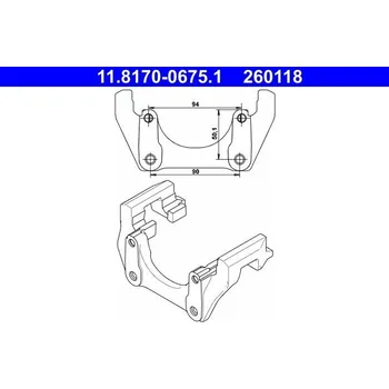 Brzdový třmen Držák, brzdový třmen ATE 11.8170-0675.1