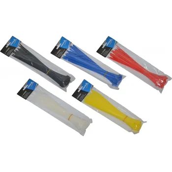 Stahovací pásky 5 x 250 mm, 50 kusů, různé barvy - ASTA Barva: bílá