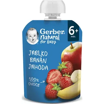 GERBER Natural kapsička jablko, banán a jahoda 90 g