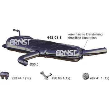 Tlumič výfuku Zadní tlumič výfuku ERNST 642088