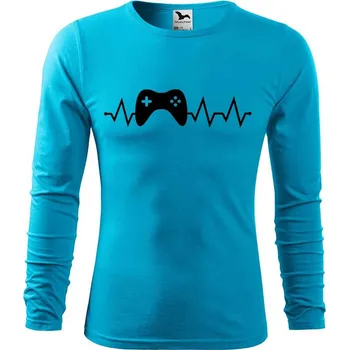 DOBRÝ TRIKO Pánské bavlněné triko Tep gaming Velikost: M, Barva: Tyrkysová
