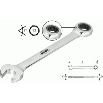 Ráčnový očkoplochý klíč, SW 18 mm, dlouhé provedení VIGOR-V1029