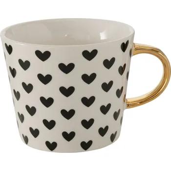 Boltze Home Porcelánový hrnek se zlatým uchem, FAYETTE, 310 ml