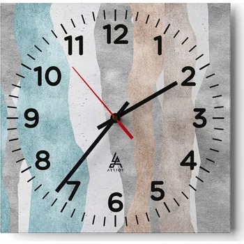 Hodiny Nástěnné hodiny do obýváku 40x40 Pastelové Tiché Skleněné hodiny