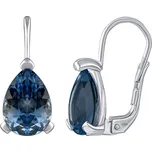 Zlaté náušnice Babette z bílého zlata s přírodním London blue topazem